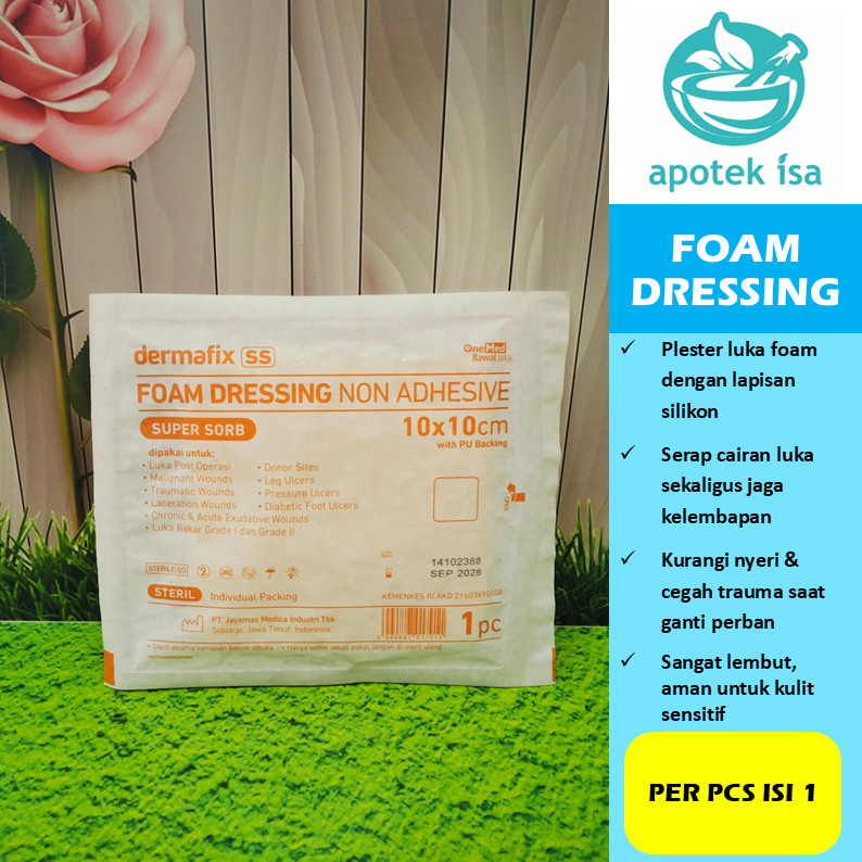 ONEMED DERMAFIX SILICONE FOAM DRESSING ADHESIVE SU UNTUK PLESTER PENUTUP LUKA MODERN MENYERAP CAIRAN