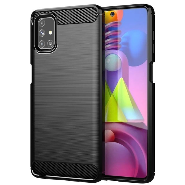 CASE SAMSUNG M51 M31 M21S M21 M30 M30S RUGGED CARBON ARMOR ANTI SHOCK CARBON RUGGED ARMOR SOFTCASE S