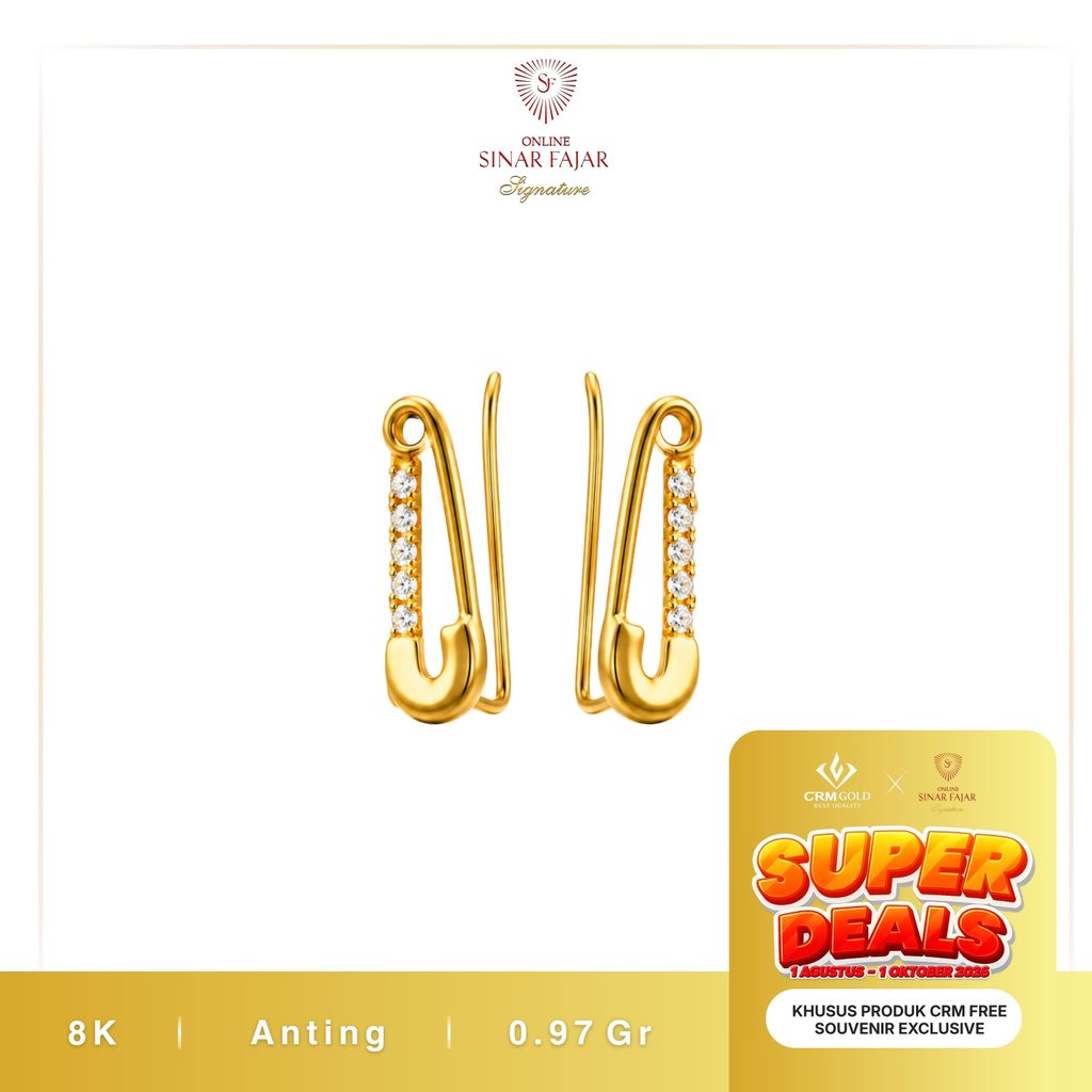 Anting Emas Peniti Permata 8K Terbaru Crm - Sinar Fajar