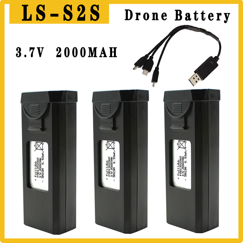 Bateria original para drones s2s, 3.7v, 2000mah, rc, qudcopter, peça de reposição, bateria para mini