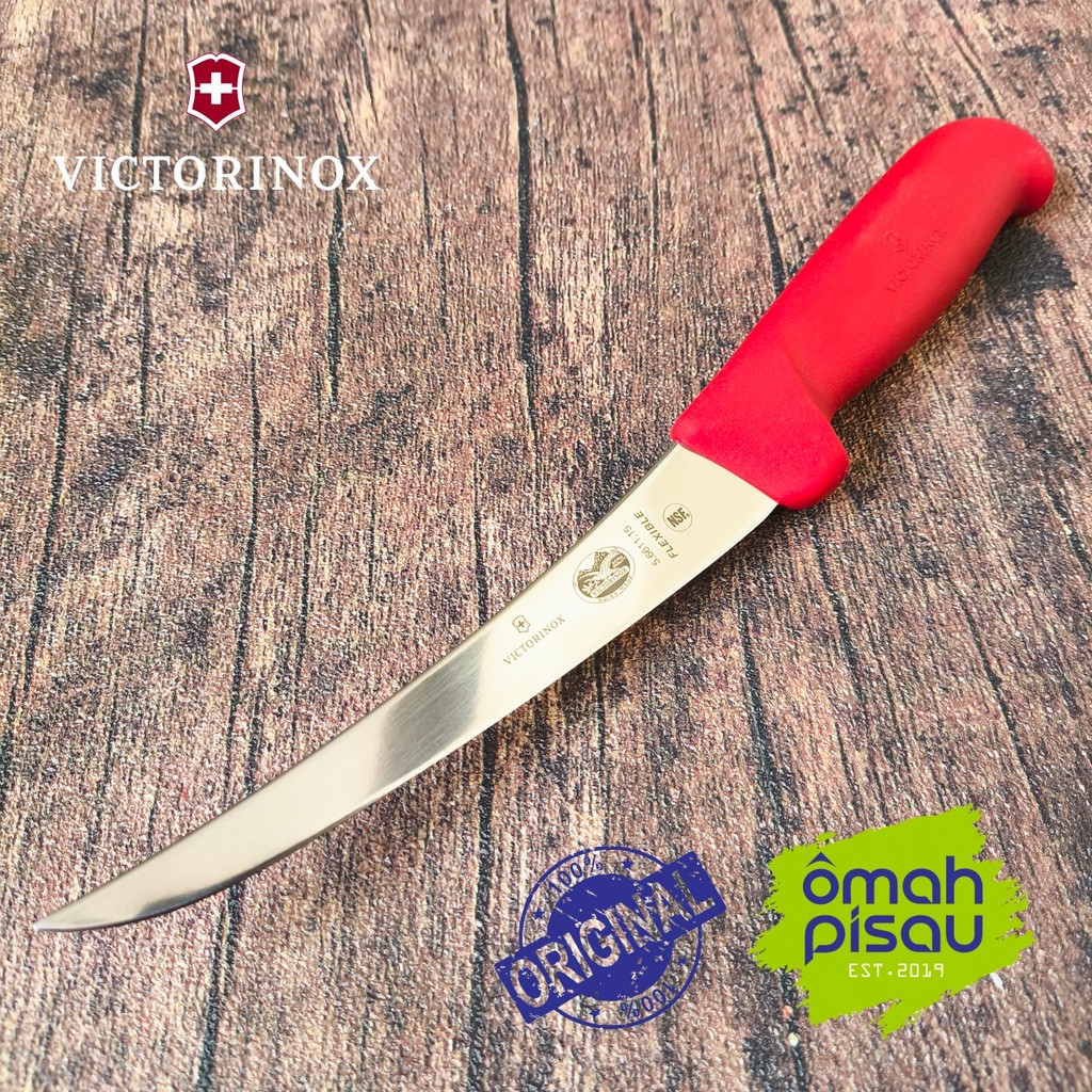 pisau pemisah daging Victorinox 15 cm 5.6611.15 merah original Swiss