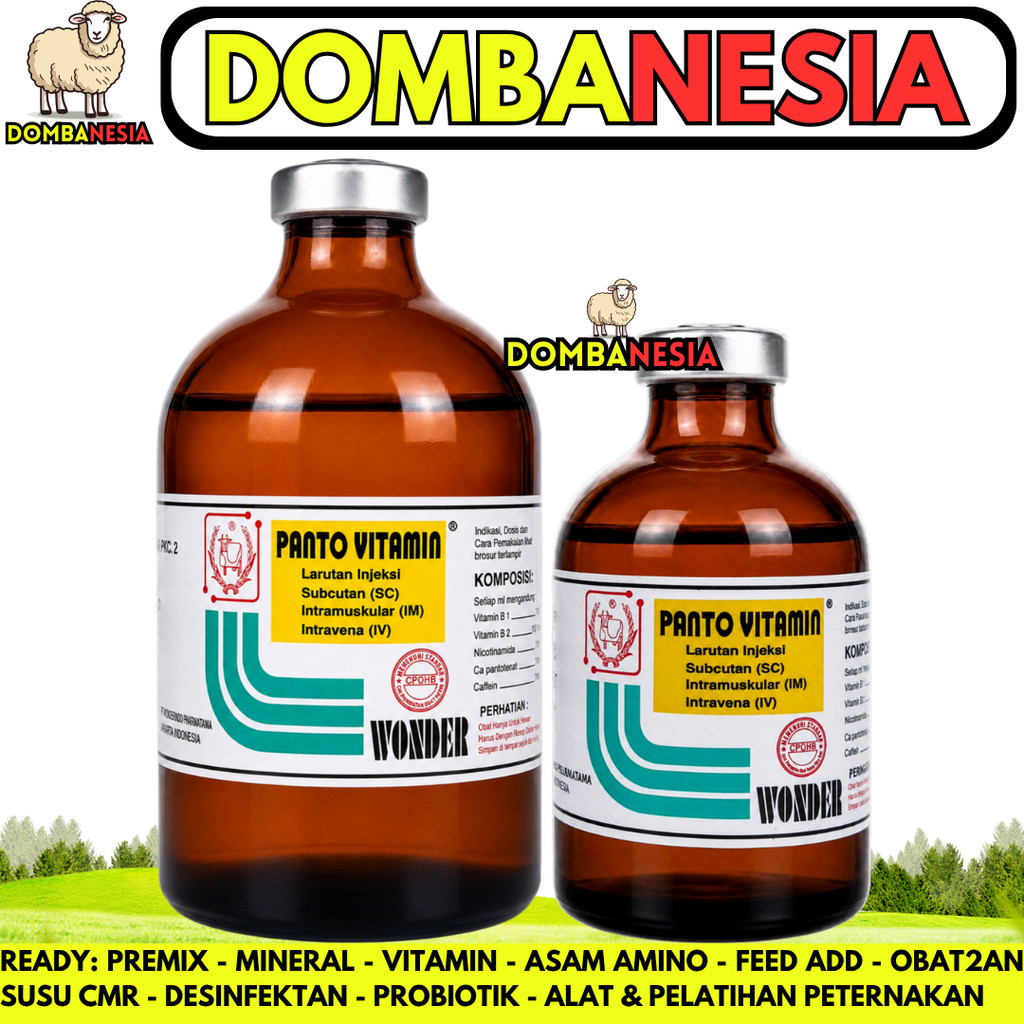 PANTO VITAMIN 100ML & 50ML WONDER - Multivitamin Hewan Injeksi Vitamin Pertumbuhan Penggemuk Nafsu M