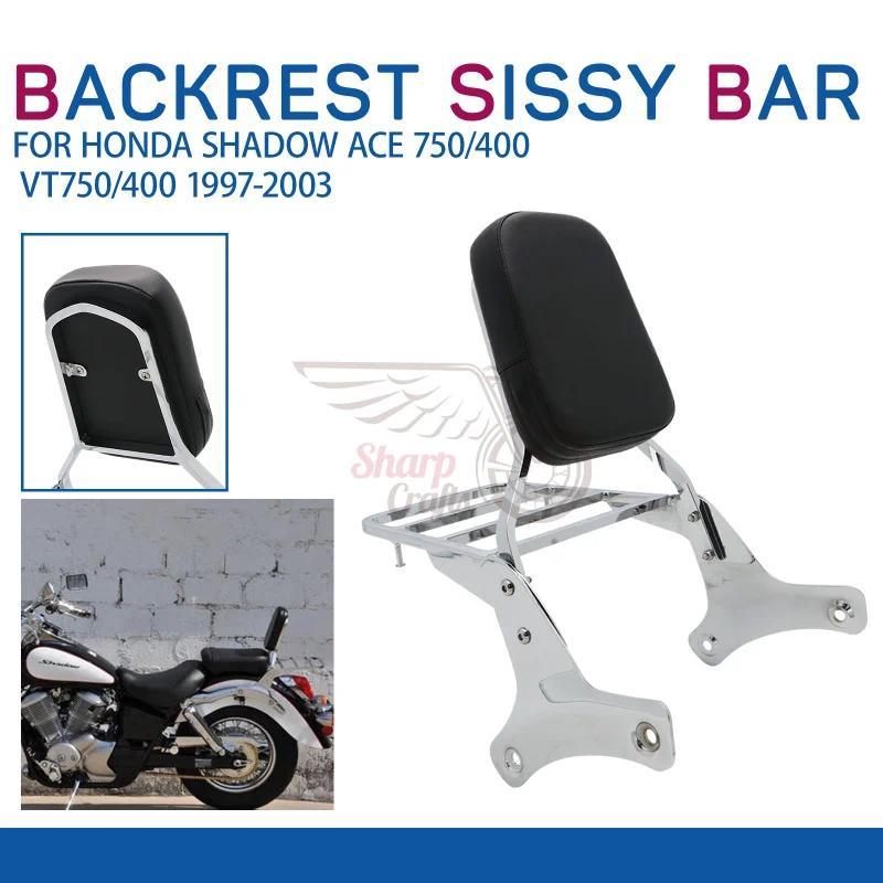 Motorcycle Passenger Backrest Sissy Bar Luggage Rack Pad Kit For Honda Shadow ACE  VT400 VT750 VT 40