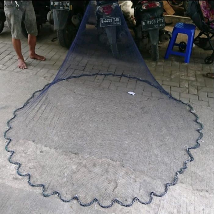 Jala Lempar Nilon D3 2 Meter lubang jari kelingking  Siap Pakai jala sungai jala ikan jala udang - -