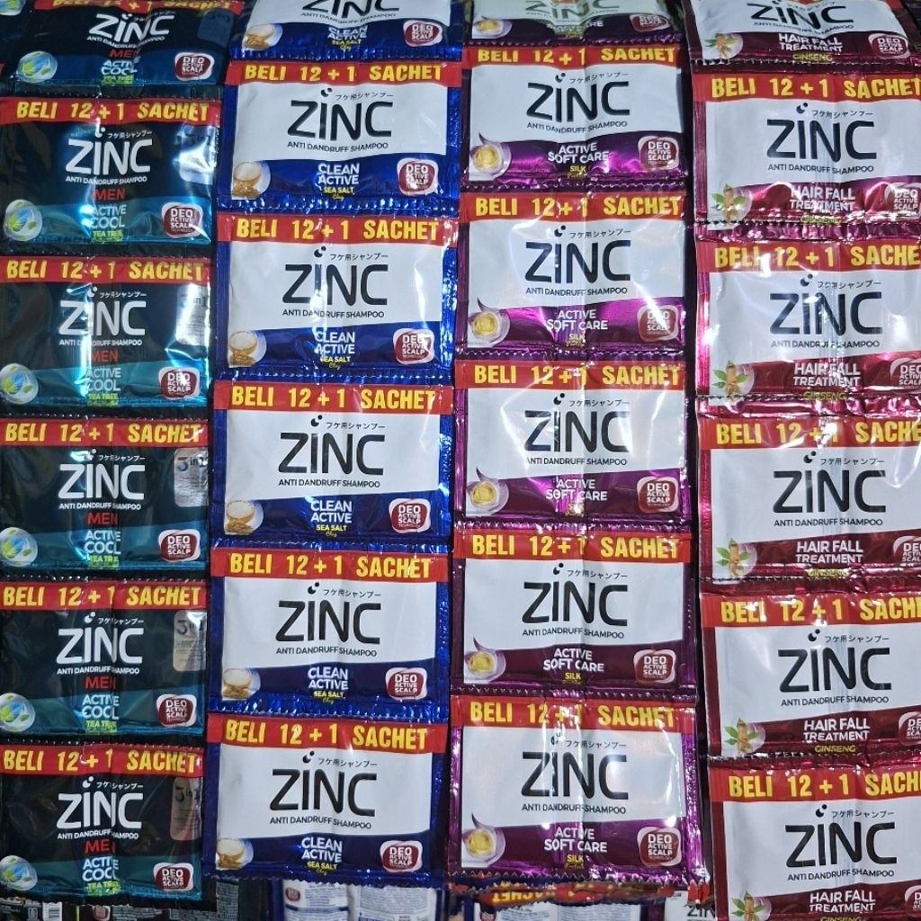 SHAMPO ZINC SACHET 1 RENCENG 12 SACHET | SAMPO ZINC SACHET DOUBLE