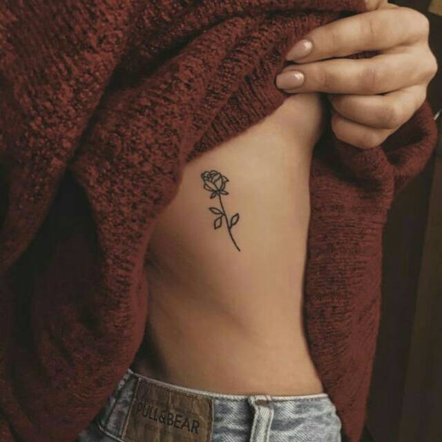 Tato Basic Tahan 5-7 Hari Tato Temporer Tato bunga Tato mawar Tato minimalis Tato cantik simple Stik