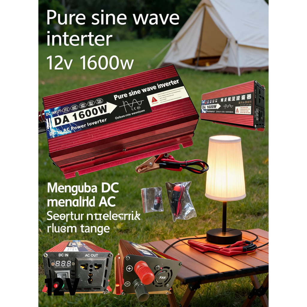 Inverter Daya Inverter Daya DC ke AC Inverter daya DC ke AC 1600W konverter arus DC ke AC pengisi da