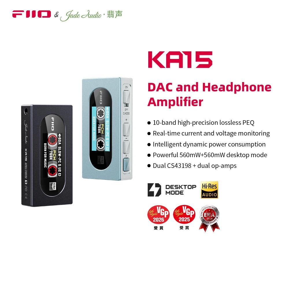 FiiO KA15 Portable USB DAC Headphone Amplifier USB Dongle with 3.5mm and 4.4mm Headphone Output