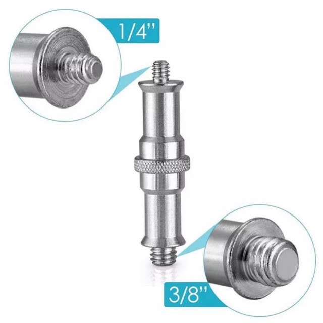 Spigot Stud Adapter Camera Screw 1/4” to 3/8” - Spigot besar for Flash Light Stand