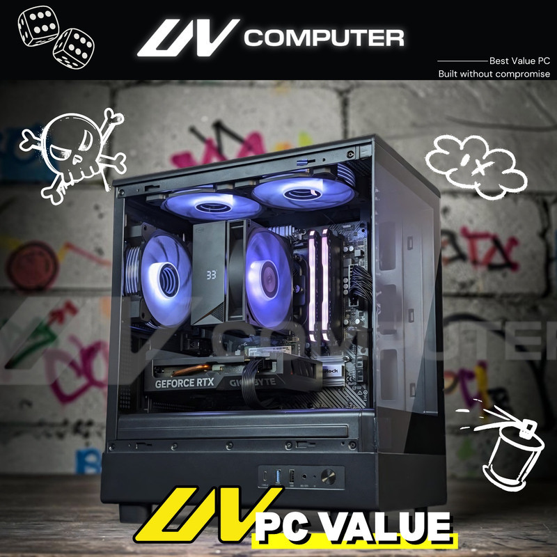 UV Value PC NVIDIA RTX 3060 12GB BattleAX | AMD Ryzen 5 5500 | DDR4 2x8GB 3200MHz Value | NVMe 256GB