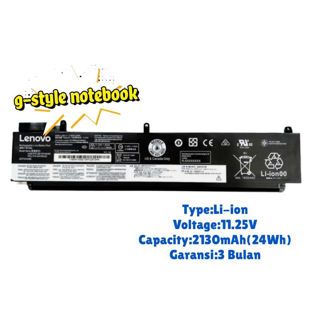 Baterai Laptop Lenovo Thinkpad T470 T480 00HW022 00HW023 00HW036 (Large) Original