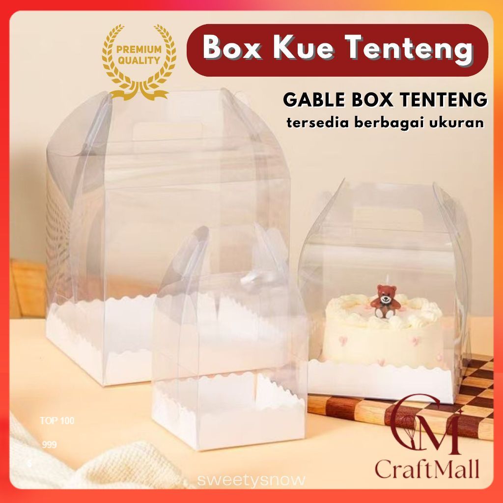 [1set] MIKA BOX KUE TENTENG / KEMASAN CAKE TENTENG / GABLE BOX KUE TENTENG / Mika Cake Gable Box Kot
