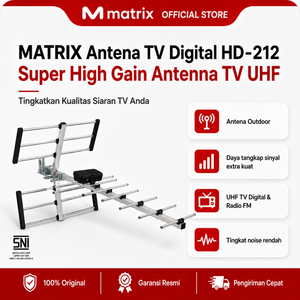 MATRIX - Antena TV Digital HD-212  | Super High Gain Antena TV UHF