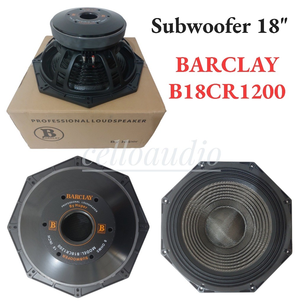 Speaker Komponen 18 Inch Huper BARCLAY B18CR1200 Carbon Subwoofer 18"
