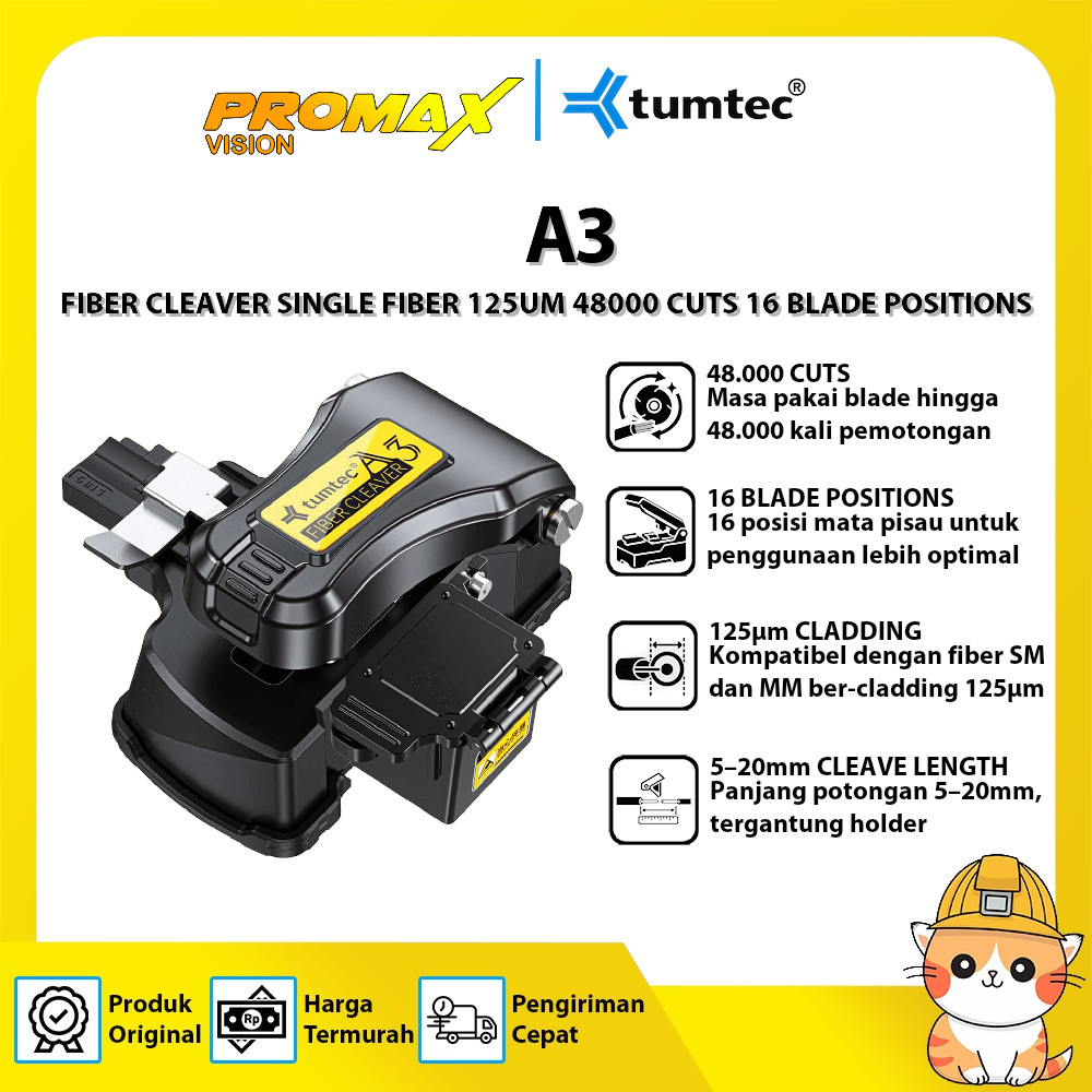 TUMTEC TMT-A3 FIBER CLEAVER A3 SINGLE FIBER 125UM 48000 CUTS 16 BLADE POSITIONS