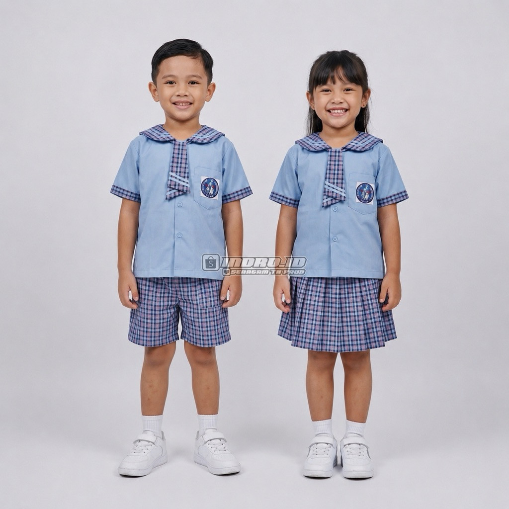 SERAGAM TK / PAUD KOTAK-KOTAK BIRU