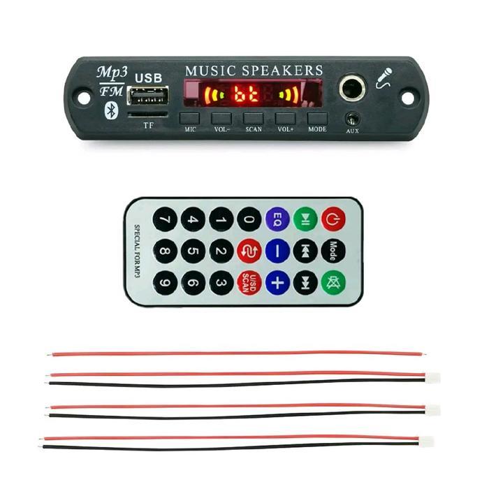 Modul Amplifier Stereo Mp3 Player Bluetooth 60W Plus Bass Treble Mic Echo Karaoke