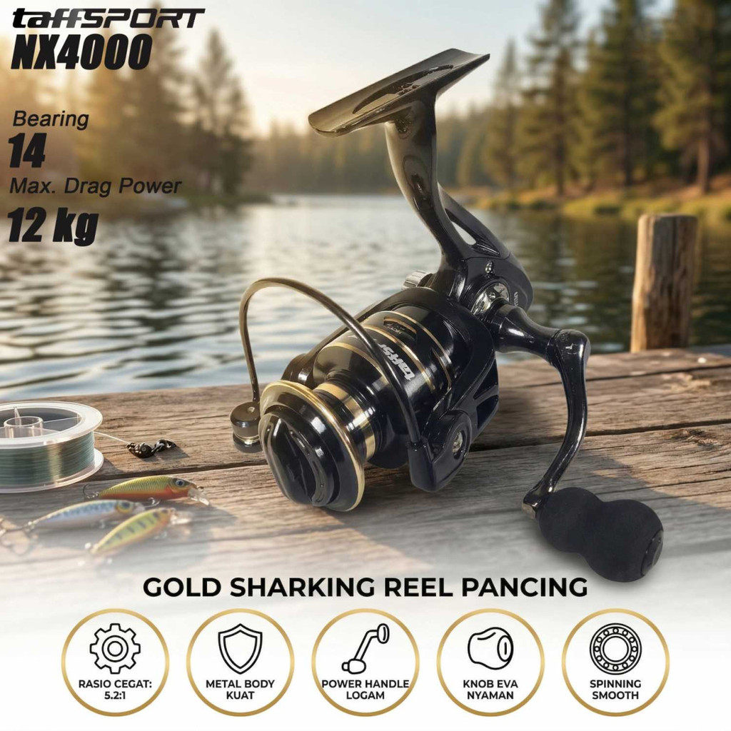 TaffSPORT Reel Pancing Spinning Fishing Reel 5.21 4000 - NX4000