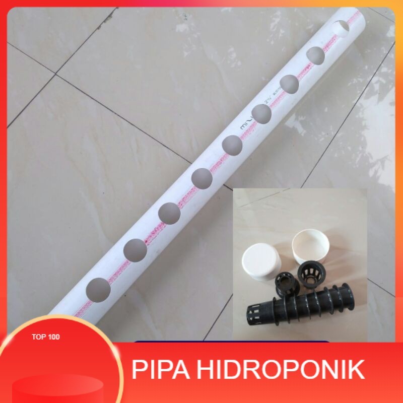 RUMAH HIDROPONIK/ PIPA HIDROPONIK Pipa hidroponik 2.5"  1meter free tutup & netpot 5cm