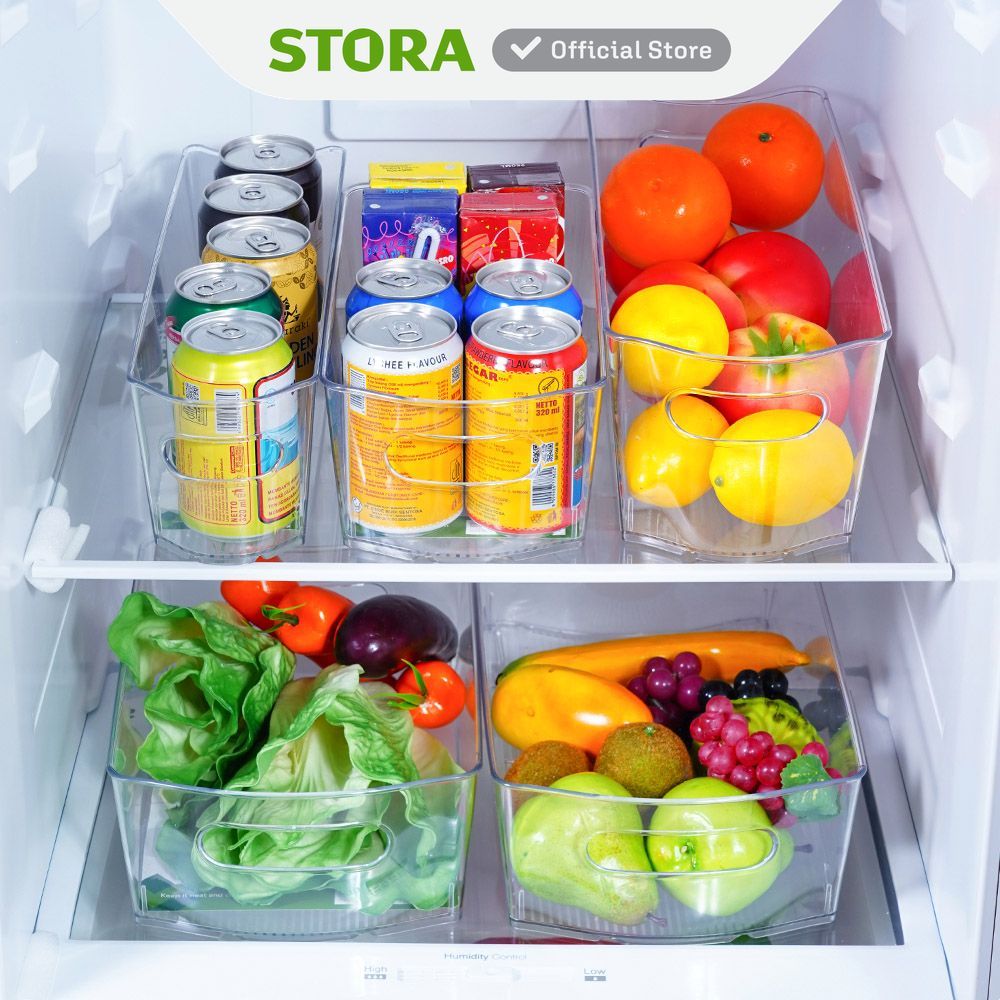 Stora Wadah Penyimpanan Kulkas Plastik Transparan Fridge Storage Container Wadah Simpan Kulkas Refri