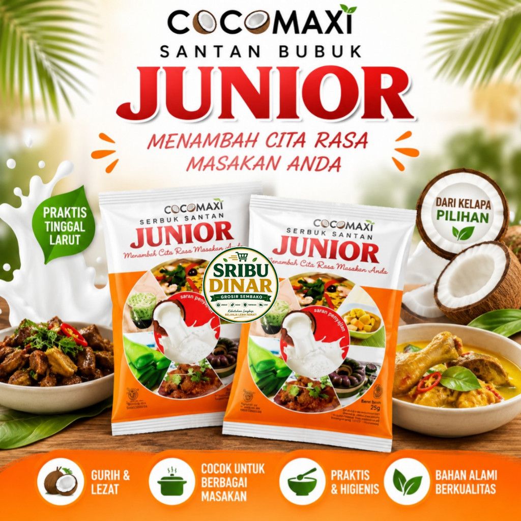COCOMAXI Junior Santan Bubuk 25g x 10 Sachet | 1 Renceng Santan Instan