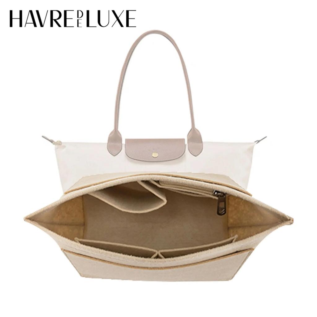 HAVREDELUXE Felt Bag Purse Organizer For Longchamp Medium Tote Bag Handbag Insert Makeup Bag Storage