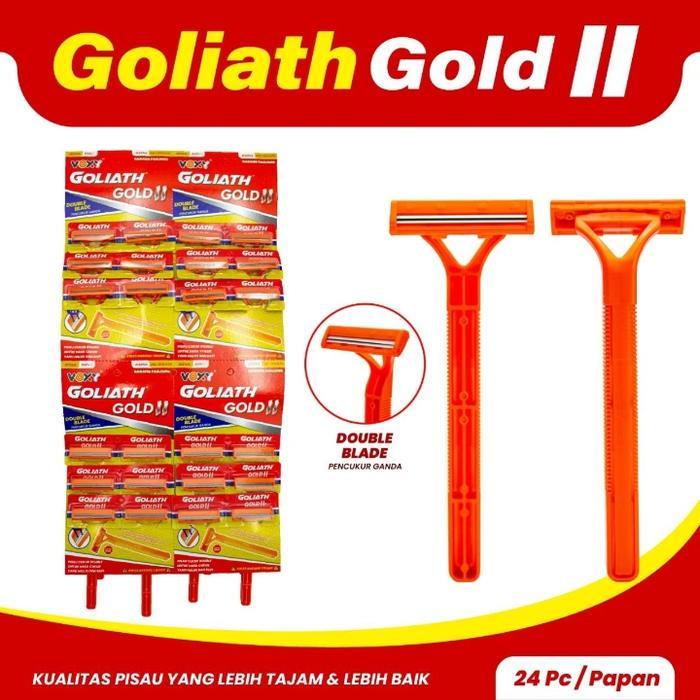 Cukuran jenggot kumis Goliath blue 24 pcs - gold pisau 2