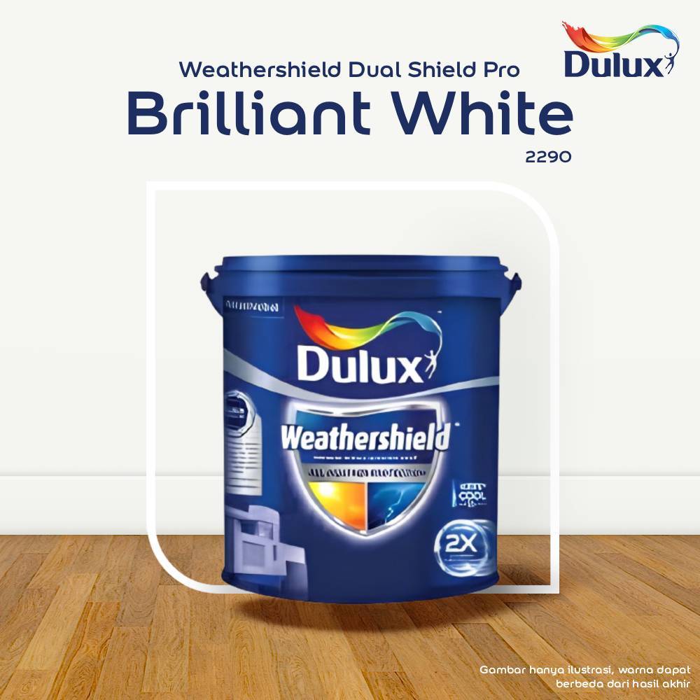 Dulux Weathershield Dual Shield Pro Brilliant White 2.5 Liter Cat Tembok Eksterior Dulux Weathershie