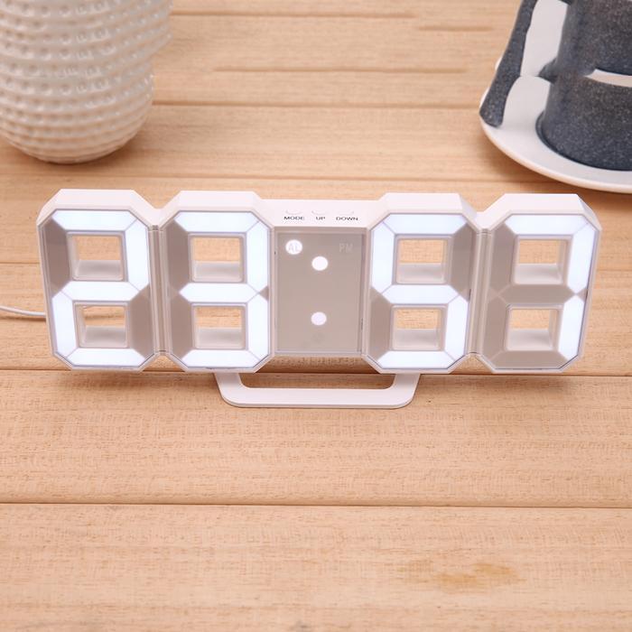 Jam Meja LED Digital - putih - jam meja