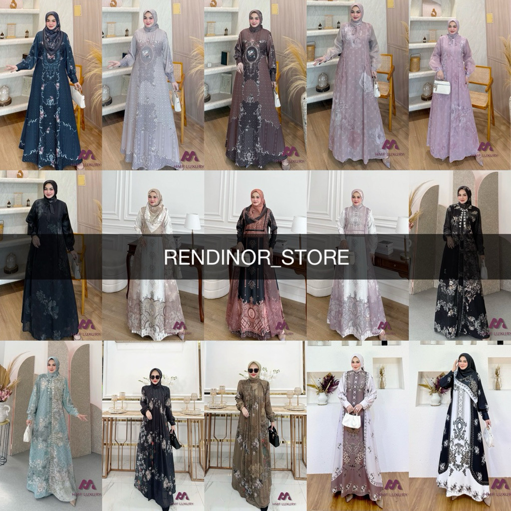 ISABEL SAHARA MEGUMI SHELLA ELMIRA HMF SET HIJAB (DRESS DAN HIJAB) BY HMF LUXURY
