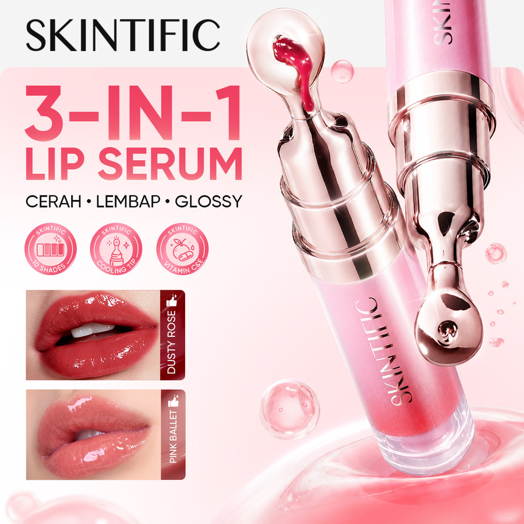 SKINTIFIC - Peptide Brightening Lip Serum | Cerah Glossy Lembap Plump Mencerahkan Bibir Glowing dala