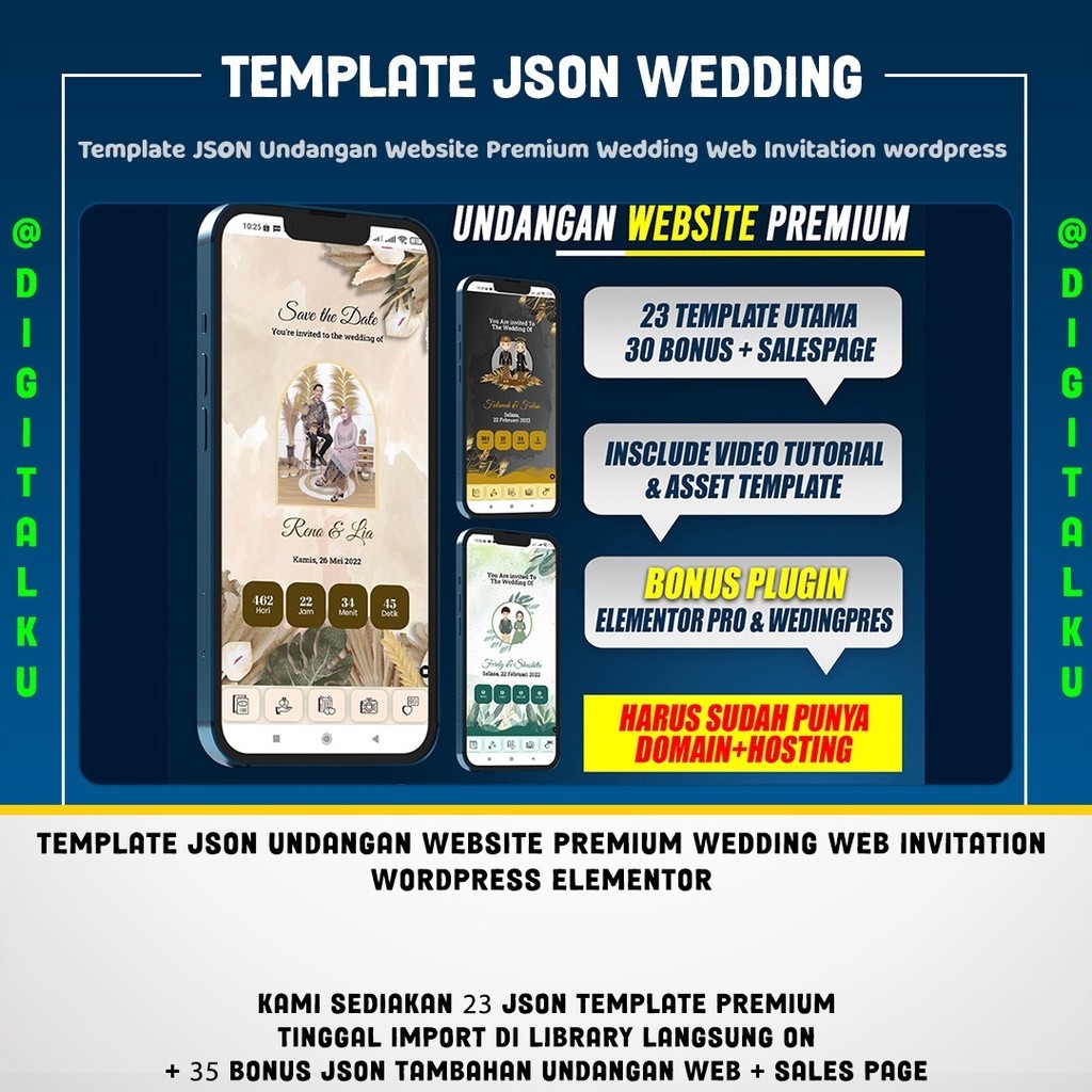 Template JSON Undangan Website Premium Wedding Web Invitation wordpress