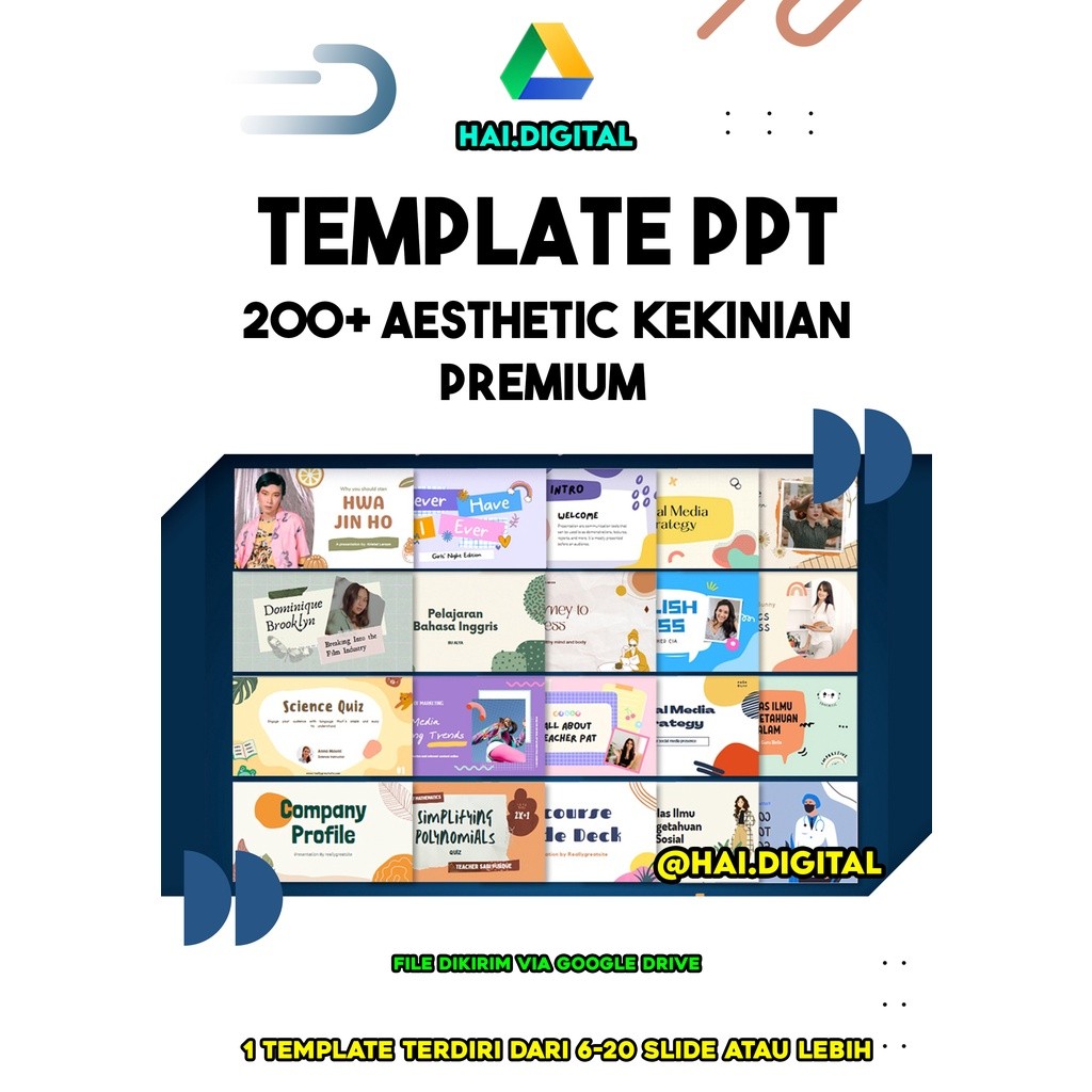 200+ Template (Powerpoint) PPT Aesthetic kekinian Premium estetik slide