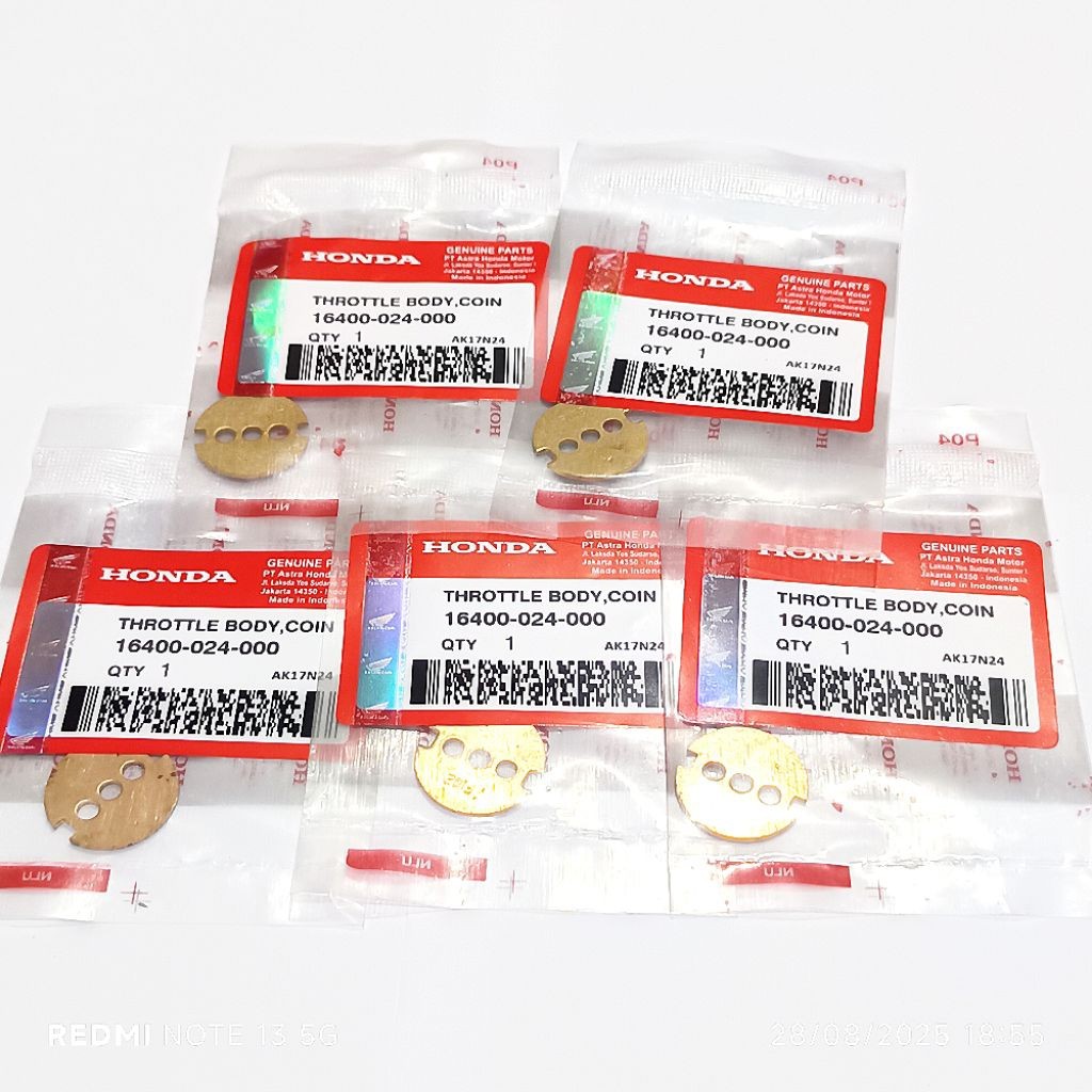 GROSIR (( 5 PCS  )) COIN TB KOIN 24MM THROTTLE BODY VARIO 125 VARIO 150 SUPRA FI HELM IN BLADE FI KO