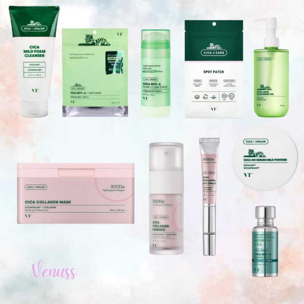 ORI VT Cica Mild Toner Pad 60pads JAR | refill only 60pads | VT Cica No Sebum Mild Powder 5gr | VT c