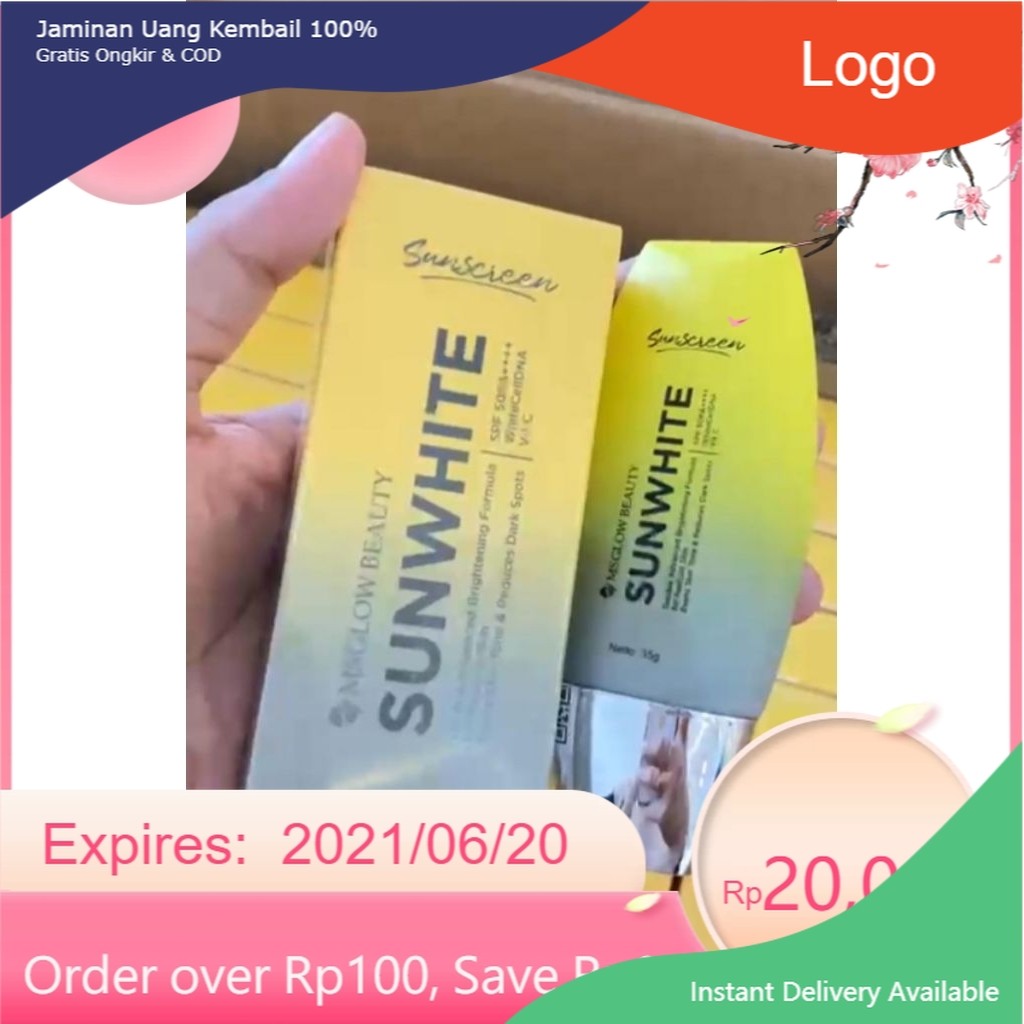 (Ed 2027 KEMASAN NEW) NEW Sunscreen Ms glow New JJ glow Sunwhite Advanced - spf 50 pa+++ White Cell 