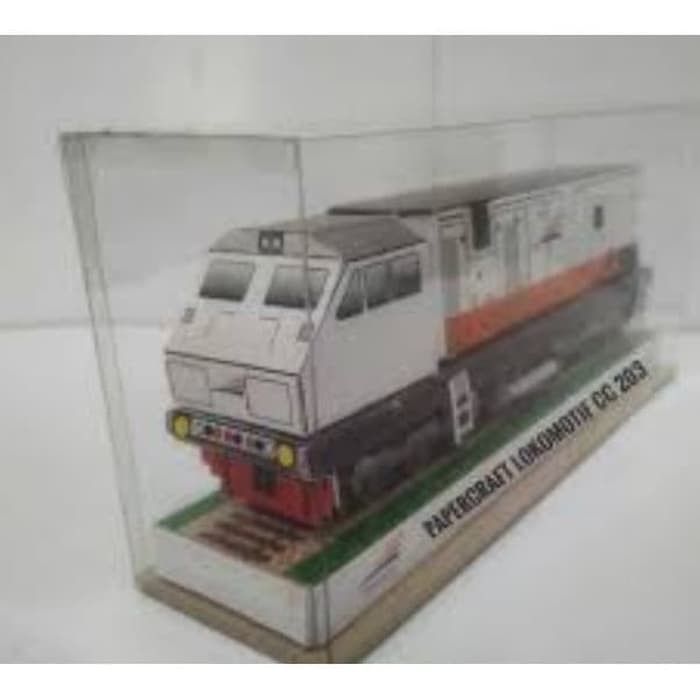 DIY Miniatur Papercraft Lokomotif CC 203 tanpa alas