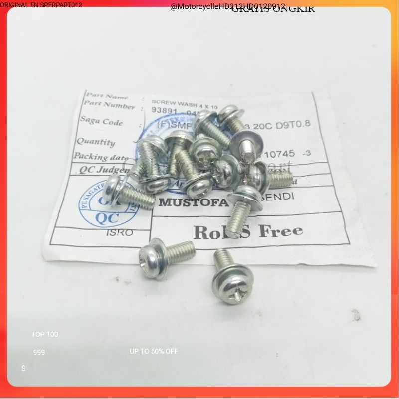 BOLT M4X12 ORIGINAL BAUT 7 M4 1 CM BAUT KARBULATOR DOBELE RING BAUT ORI new
