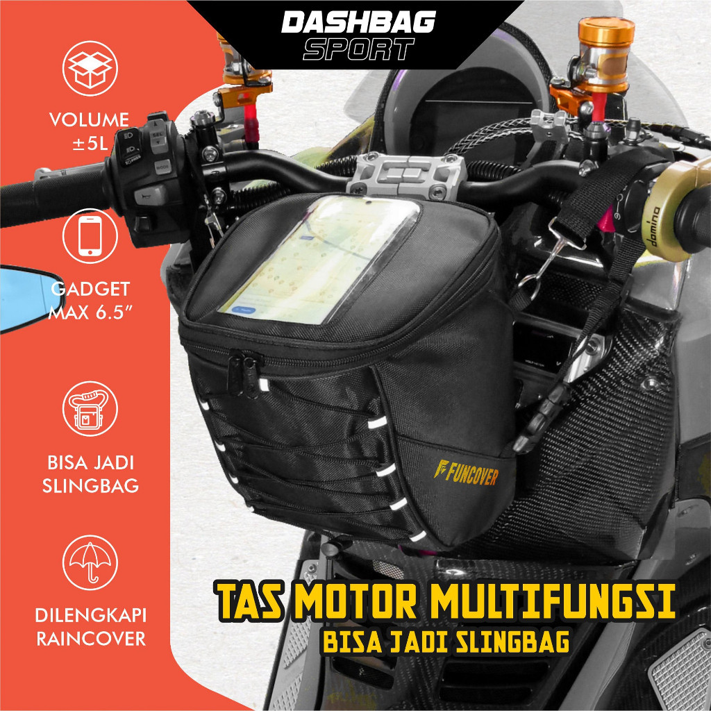 Tas Motor Stand phone Holder HP Dashbag Tankbag Kapasitas besar Selempang Waterproof NmaxCOD