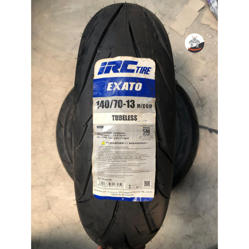 Ban Motor IRC EXATO NR 88 size 140/70 R13 - Tubeless Ban Belakang NMAX 155, PCX 160, Aerox 155