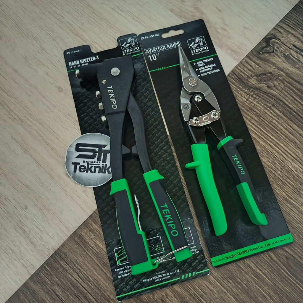 NEW TEKIRO 2 SET Paket Tang Rivet + Gunting Baja Ringan 10 Inch - Gunting Seng - Murah 1 SET
