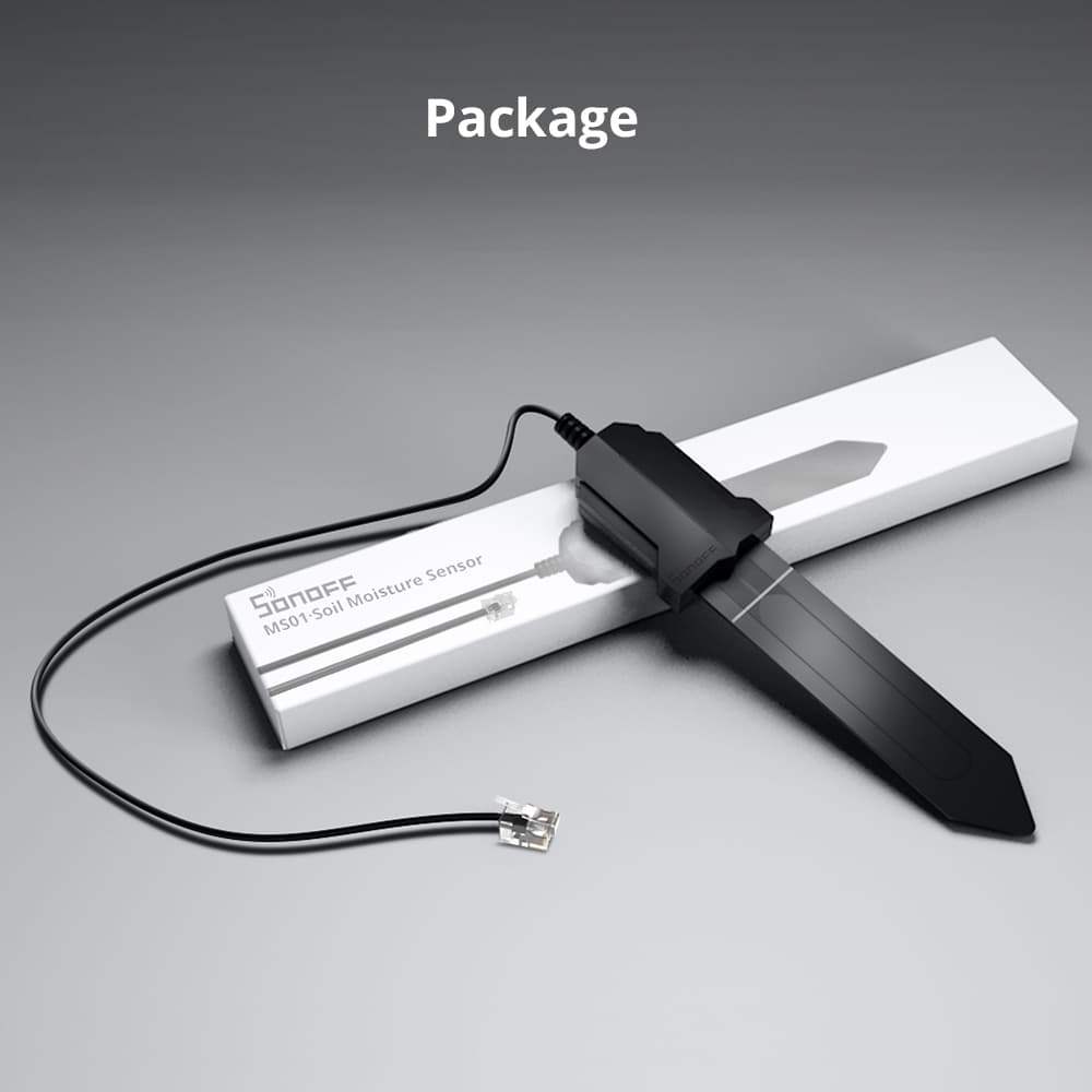 SONOFF MS01- Smart Soil Moisture Sensor With RJ9 Adapter IP55 Waterproof Detection Humidity Work Sma