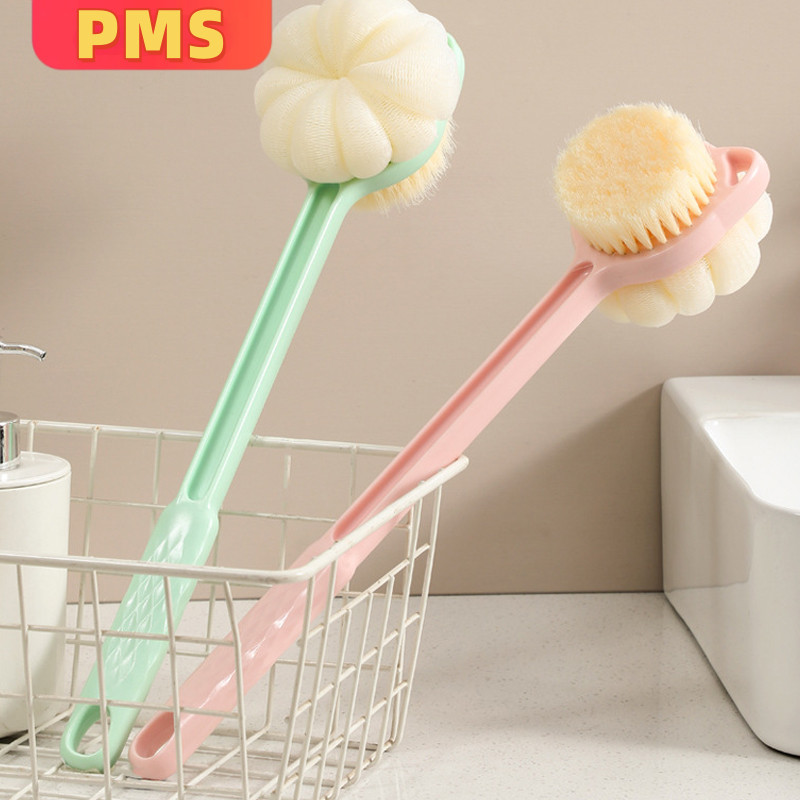 POPMAKER SHOP Sikat Punggung Badan H357 Shower Puff Mandi 2 in 1 dengan Gagang Panjang Alat Pijat da
