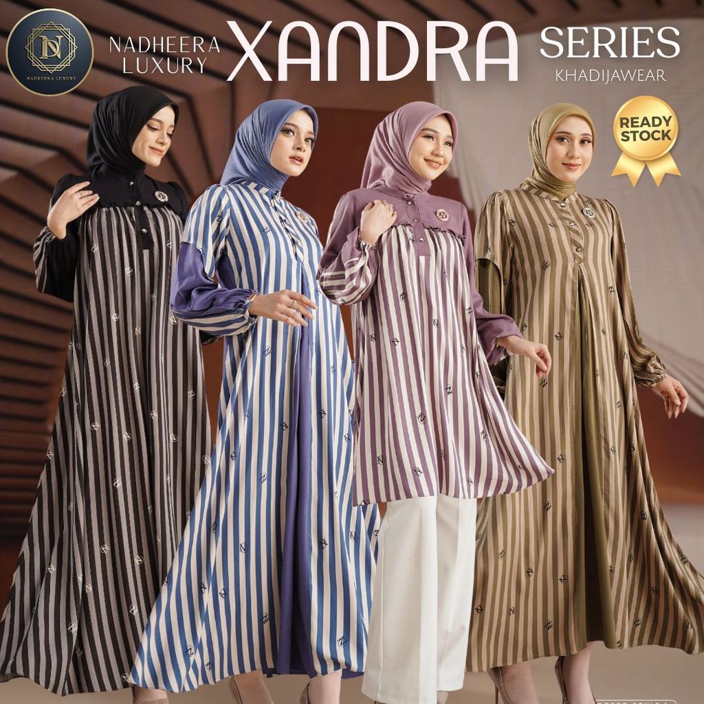 [BISA COD] XANDRA DRESS STYLE 1 5 NADHEERA LUXURY RAYON PREMIUM GAMIS SALUR TUNIK SANDRA KHADIJAH TU