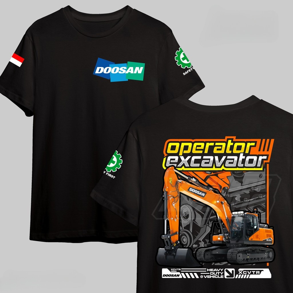 Kaos Baju Operator Excavator Doosan Cotton Combed 30s
