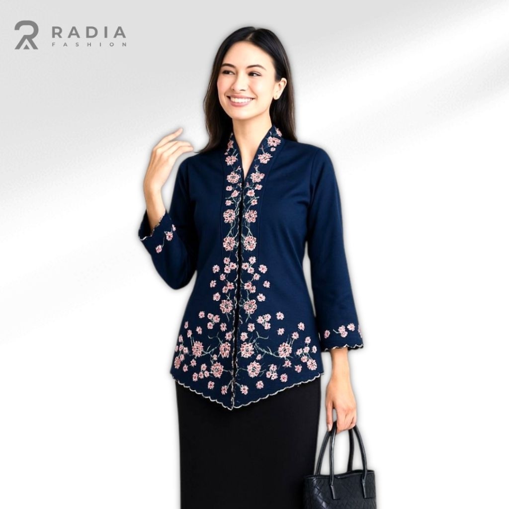 STORELABASS Radia Fashion Kebaya Bordir Katun Toyobo Motif Bunga Timbul