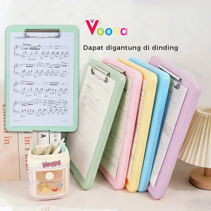 DETNIV - VOOVA Clipboard With Cover/ Papan Ujian Bisa Dibuka/ Papan Jalan Aesthetic/ Clipboard