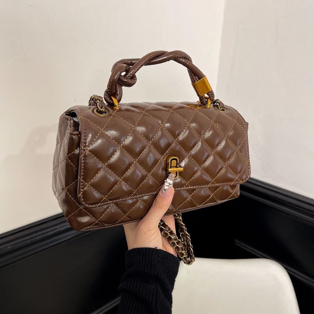 Tas Wanita Kecil Gaya Chanel Tas Selempang Baru Niche Fashion Tas Rantai Quilted Tas Bahu Tunggal