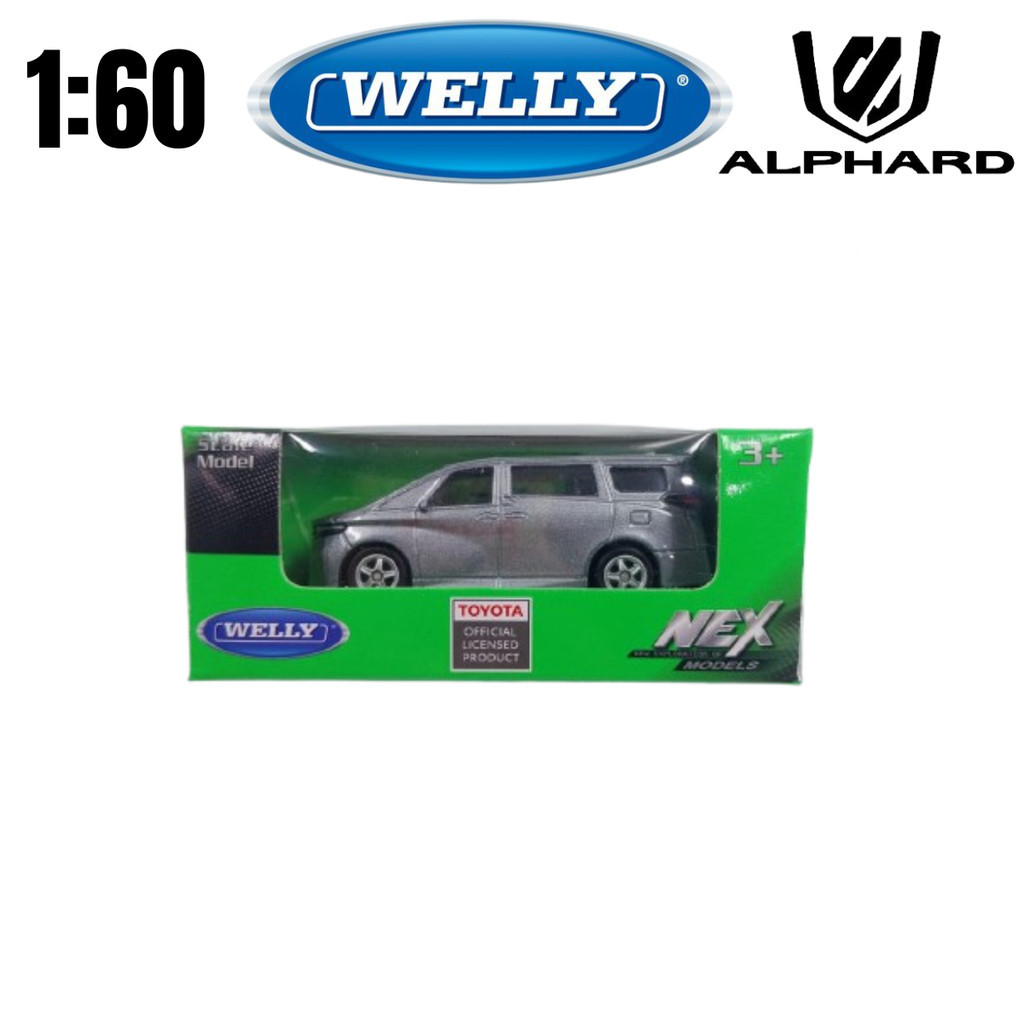 Diecast Welly Nex Toyota Alphard Silver Skala 1:60 Mobil Balap