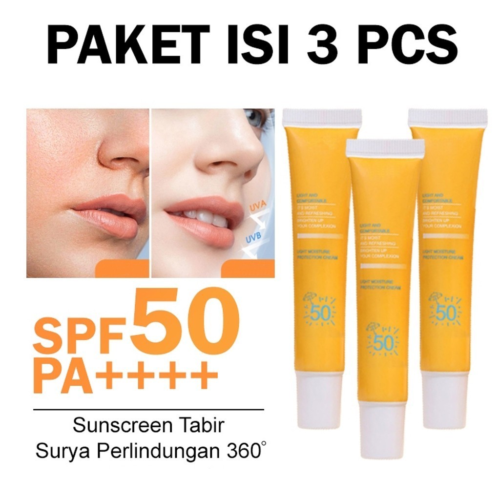 ( 3 PCS ) Sunscreen 50 SPF Sunscreen Light Moisture Protection Cream Moisturizer Acne Sun Sunscreen 